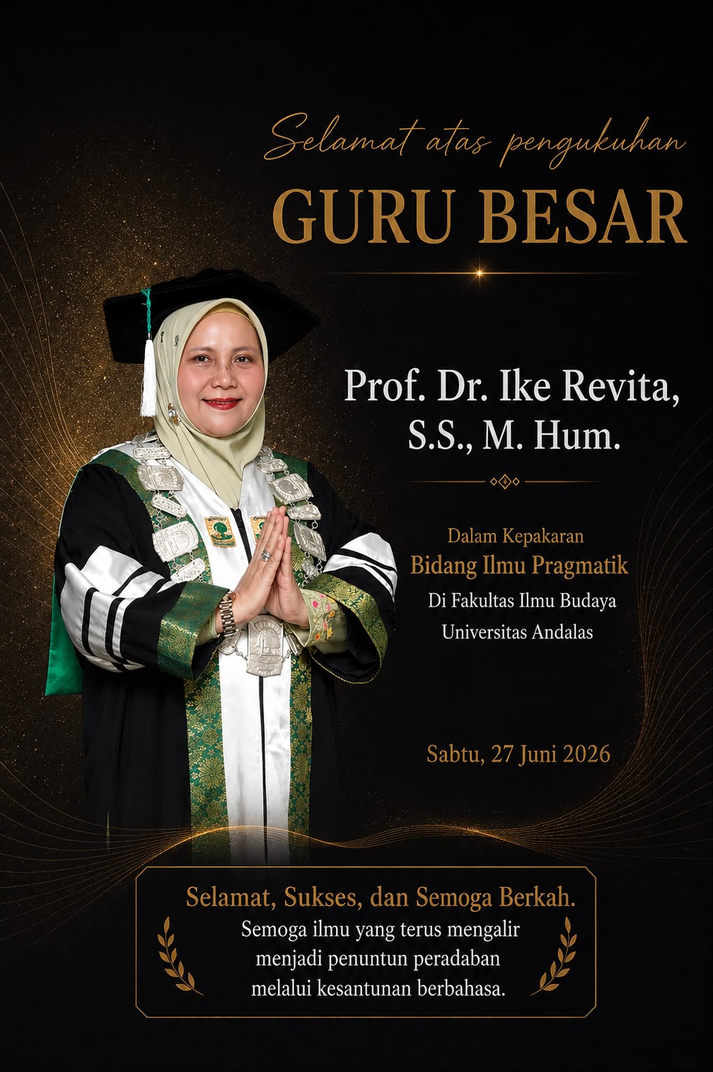 dikukuhkan-jadi-guru-besar-fib-unand,-ike-revita-sorot-tantangan-komunikasi-di-era-digital