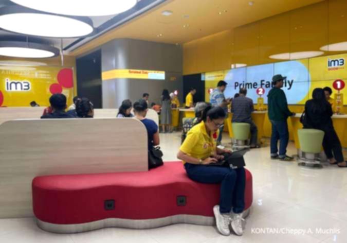 Logo PT Indosat Tbk sebagai perusahaan telekomunikasi yang mencatatkan kenaikan laba bersih pada semester I-2026.