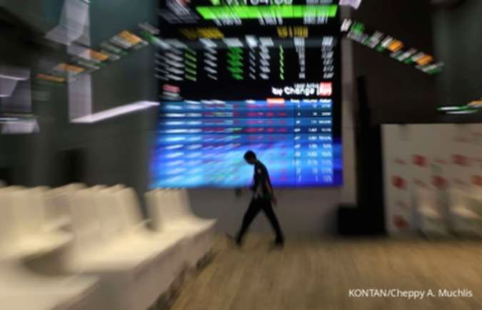 Grafik pergerakan indeks sektor properti IDXPROPERT di Bursa Efek Indonesia yang mengalami penurunan