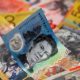 Grafik pergerakan nilai tukar mata uang AUD, CAD, dan NZD terhadap USD di pasar valuta asing