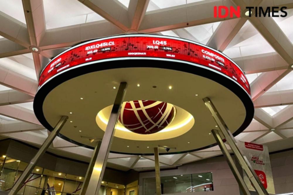 Tampilan layar data pergerakan Indeks Harga Saham Gabungan di Bursa Efek Indonesia.