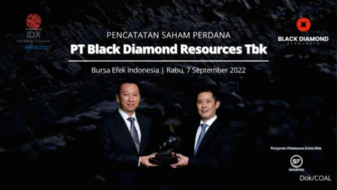 Grafik pergerakan harga saham PT Black Diamond Resources Tbk di Bursa Efek Indonesia