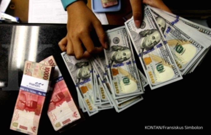 Tampilan layar data perdagangan valuta asing yang menunjukkan pelemahan Indeks Dolar AS di bawah level 100.