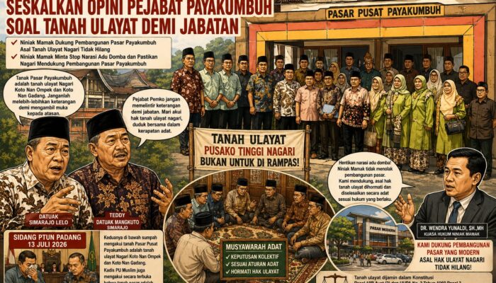 Niniak Mamak Bantah Narasi Pejabat Soal Sengketa Tanah Ulayat