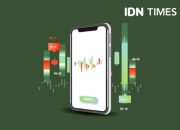 Grafik pergerakan Indeks Harga Saham Gabungan di layar monitor Bursa Efek Indonesia