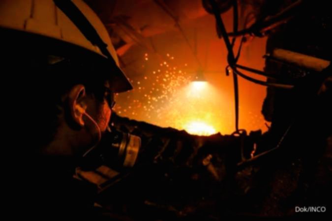 Fasilitas operasional dan tungku peleburan nikel milik PT Vale Indonesia Tbk.