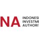 Logo Indonesia Investment Authority (INA) dengan latar belakang grafis keuangan