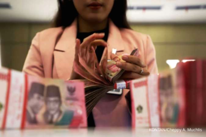 Grafik pergerakan nilai tukar rupiah terhadap dolar Amerika Serikat yang fluktuatif di pasar keuangan