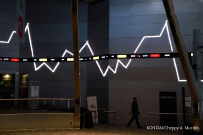 Grafik pergerakan Indeks Harga Saham Gabungan (IHSG) di layar monitor bursa efek