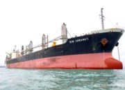 Dua kapal tunda dan empat tongkang baru milik PT IMC Pelita Logistik Tbk yang diproduksi di galangan kapal Batam.