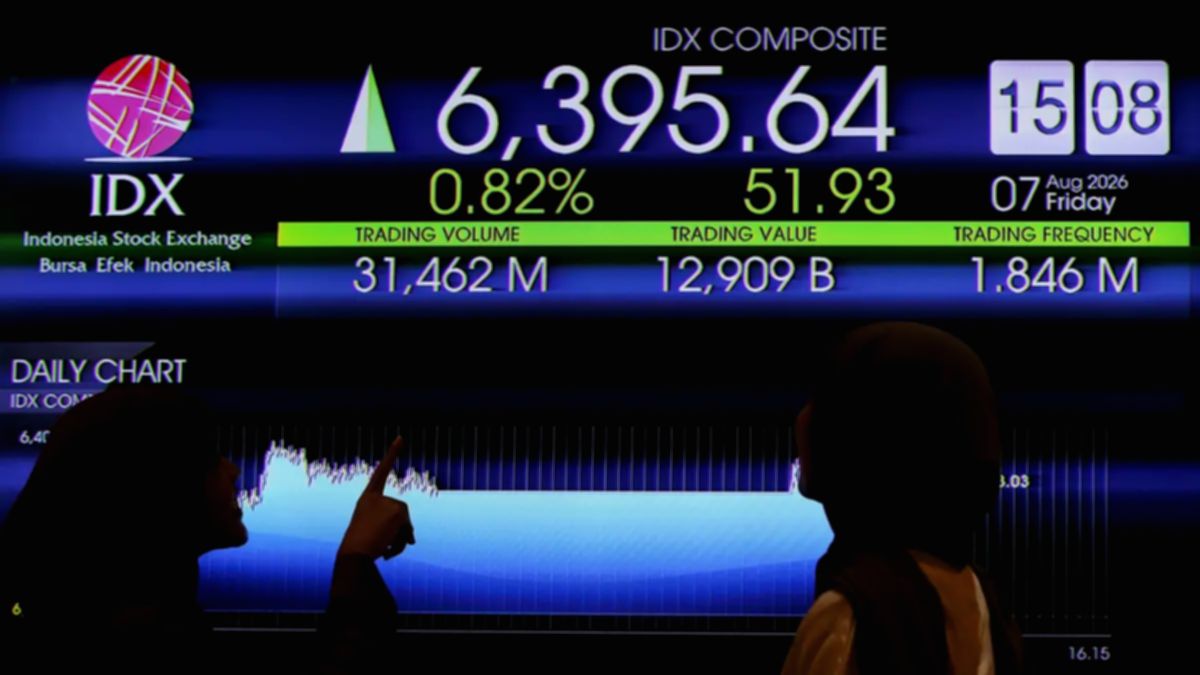 Layar monitor menampilkan grafik pergerakan Indeks Harga Saham Gabungan (IHSG) di Bursa Efek Indonesia