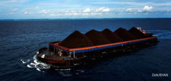 Layar monitor menampilkan data perdagangan saham PT Bayan Resources Tbk (BYAN) di Bursa Efek Indonesia.