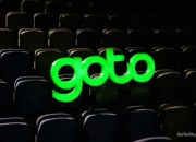 Grafik pergerakan harga saham PT GoTo Gojek Tokopedia Tbk di layar monitor perdagangan
