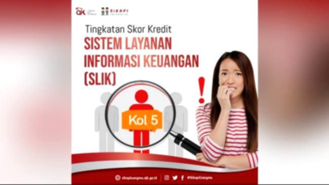 Layar komputer menampilkan informasi SLIK OJK atau BI Checking untuk pengecekan skor kredit nasabah